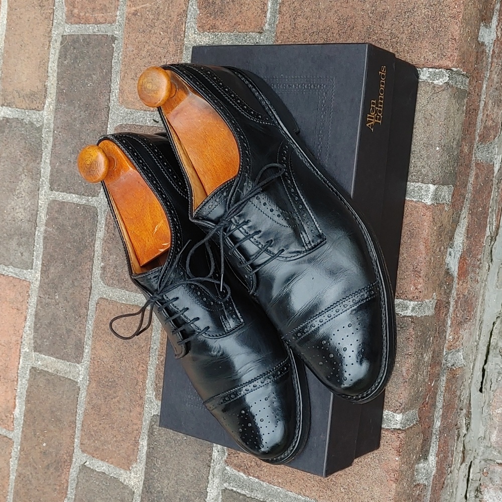 AE "Lexington" Black Cap Toe Derby In Original Box
